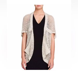 Eileen fisher Open Front Crochet Cardigan Sweater size L